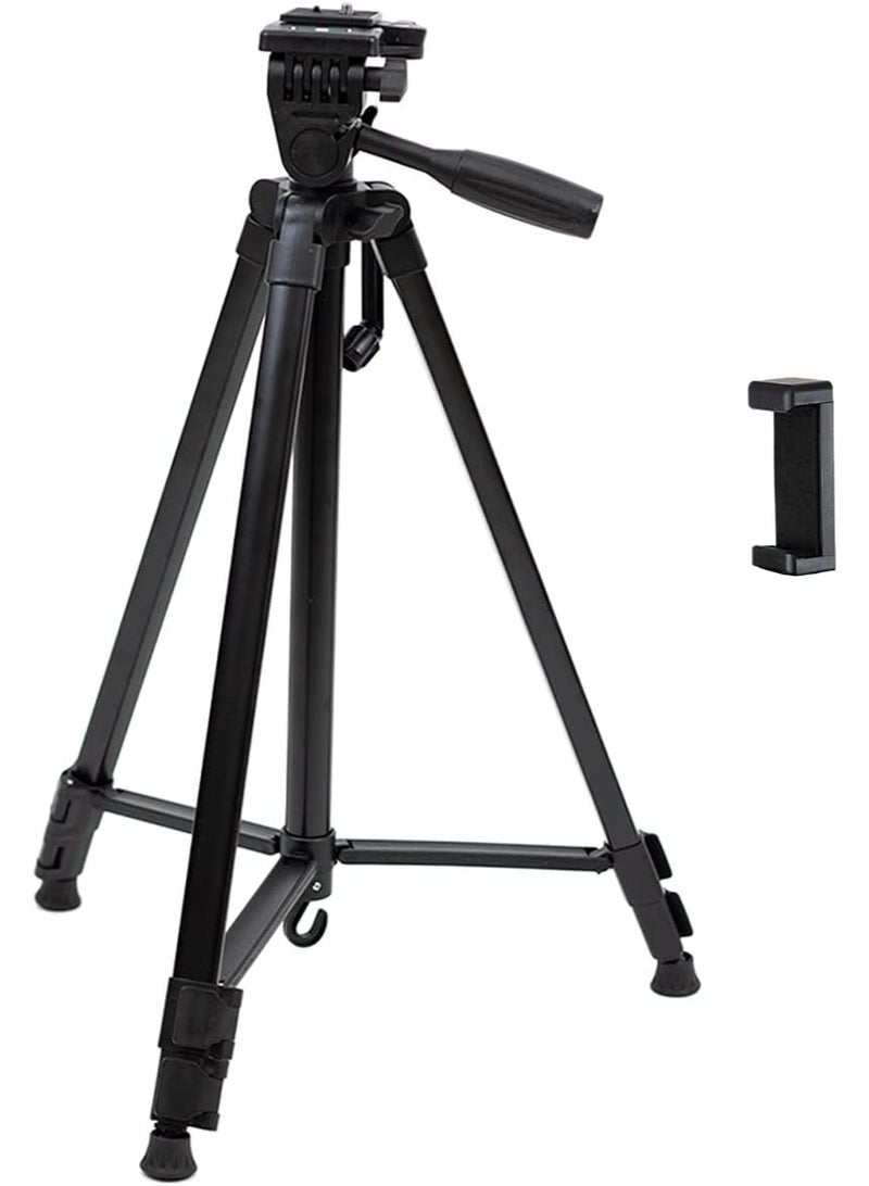380 A Adjustable Height Aluminum Alloy Tripod Stand Compatible  Digital Camera and GoPro Cameras and with Clip Mount for All Smartphones for Live Streaming and Selfie, Load CapacityA Up to 5kg - Image 1