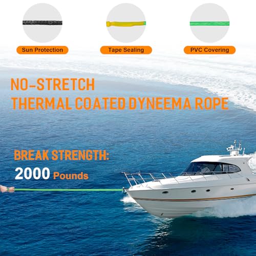Obcursco 75ft Dyneema Wakeboard Rope, 4 Section Watersport Rope with EVA Handle for Wakeboard, Water Ski and Kneeboard - Image 2