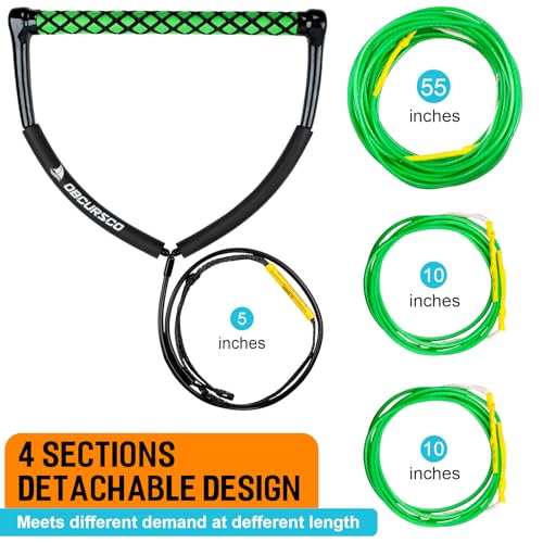 Obcursco 75ft Dyneema Wakeboard Rope, 4 Section Watersport Rope with EVA Handle for Wakeboard, Water Ski and Kneeboard - Image 4