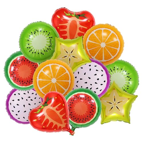 AnnoDeel 12pcs 18 Fruit Balloons Birthday Foil Balloon Candy Color Helium Balloons Party Wedding Supply - Image 1