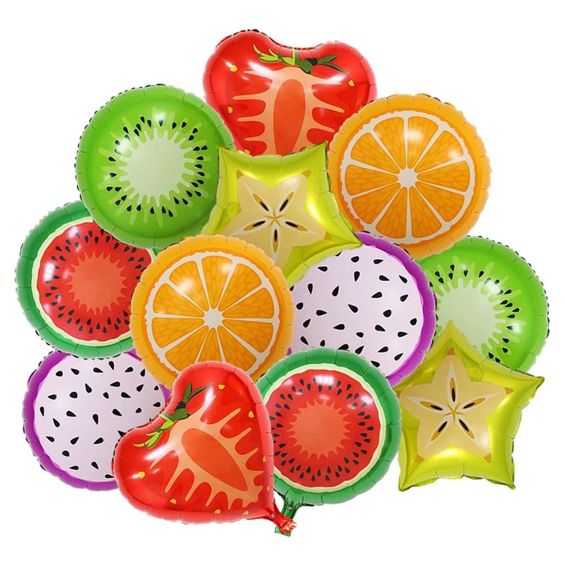 AnnoDeel 12pcs 18 Fruit Balloons Birthday Foil Balloon Candy Color Helium Balloons Party Wedding Supply - Image 2