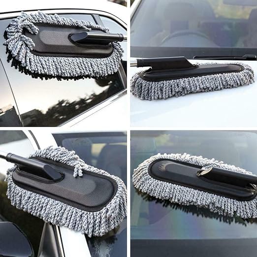 Autokaar Car Duster Brush with Soft Microfiber Bristles Scratch Free Extendable Long Handle for Car Home Office Cleaning Dusting Accessories (Set of 2) - Image 3