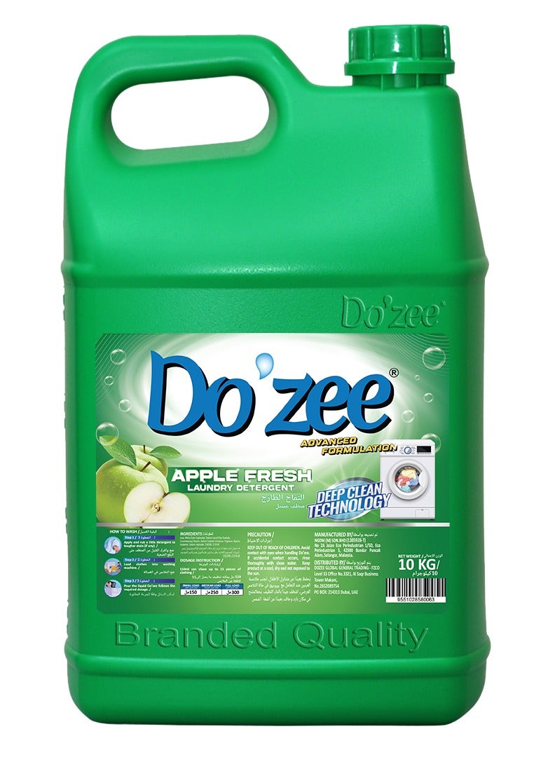 Do'zee Apple Fresh Liquid Laundry Detergent, 10 Liters - Image 1