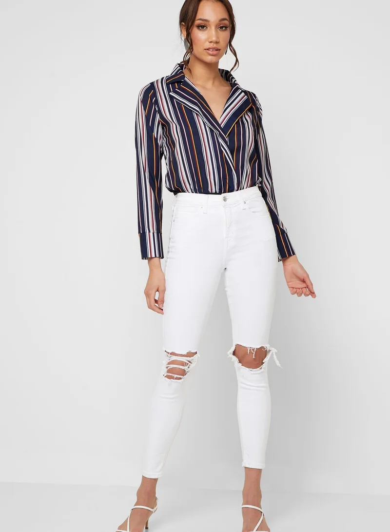 ELLA Striped Wrap Front Body