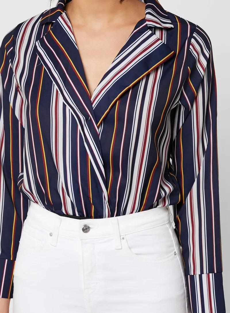 ELLA Striped Wrap Front Body