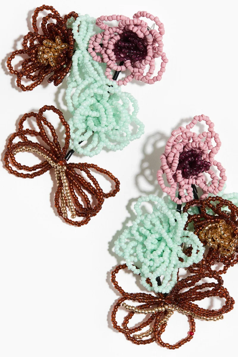 H&M  Beaded flower-shaped earrings for Women | Best Price UAE