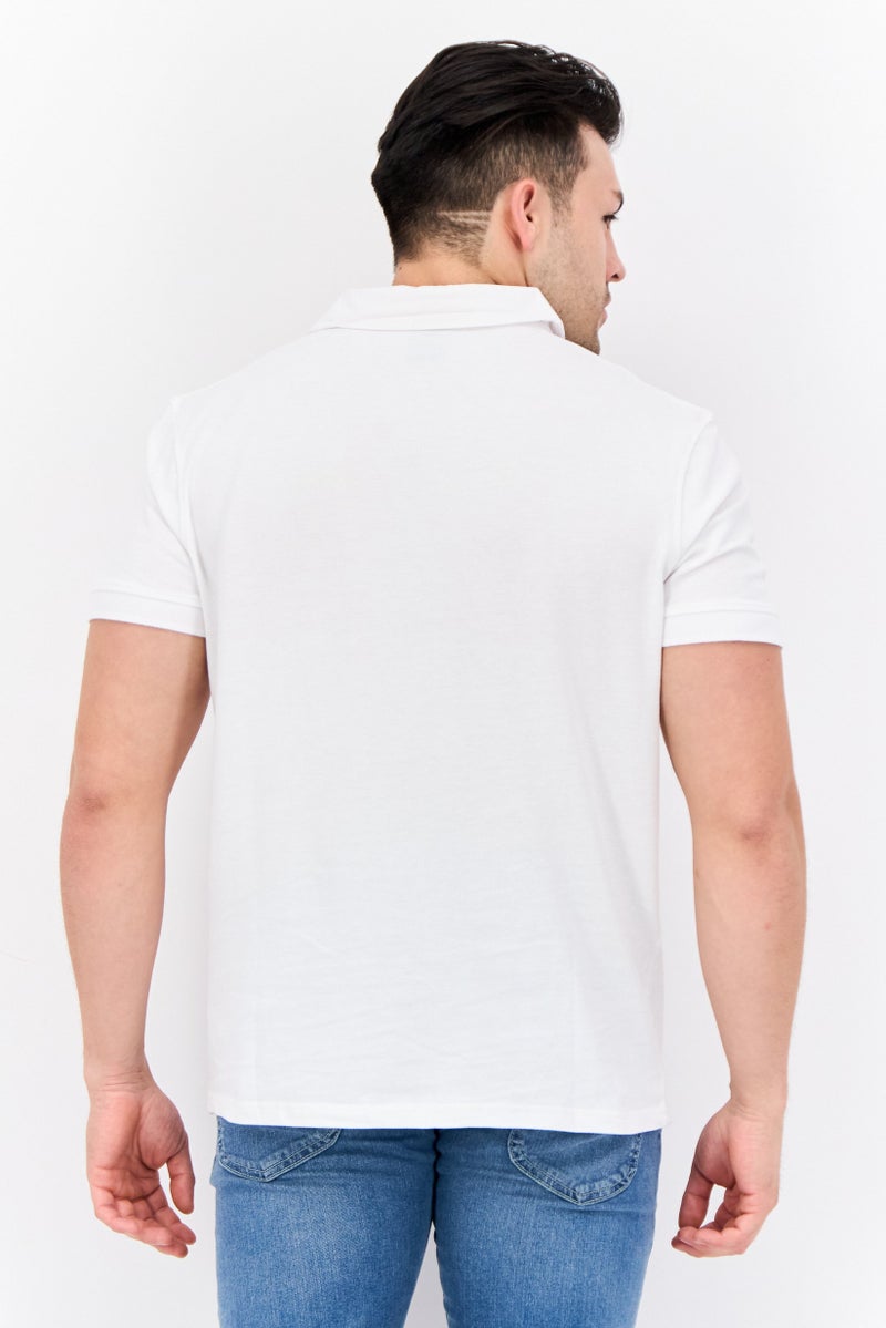 CROSSHATCH Men Regular Fit Embroidered Logo Short Sleeves Polo, White - Image 3