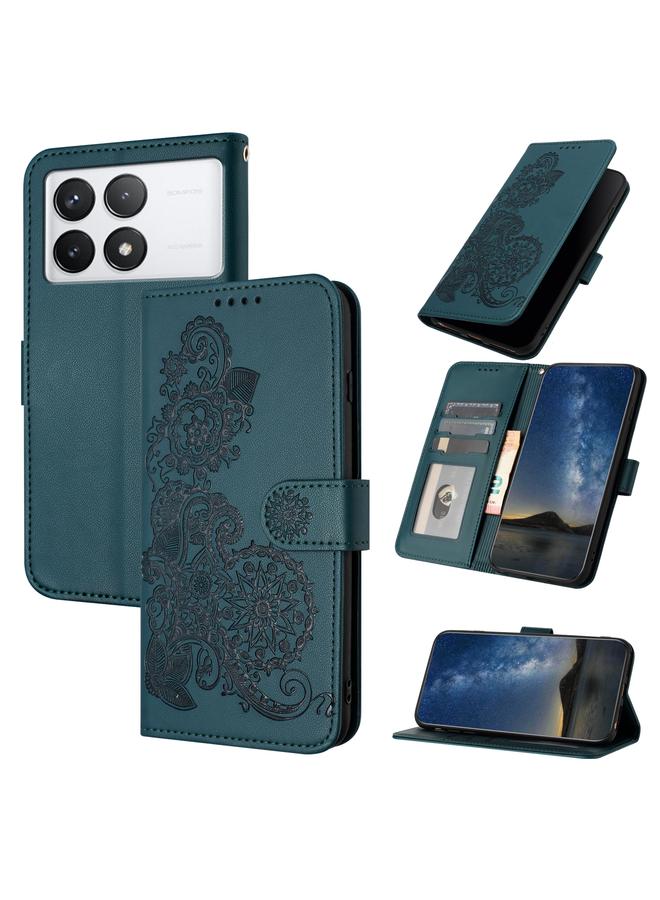 Case For Xiaomi Redmi K70E Datura Flower Embossed Flip Leather Phone Case