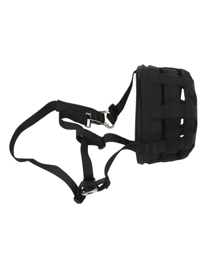 كمامة مريساتا للرعي، كمامة مضادة للعض، غطاء فم الحصان، كمامة رعي سهلة التنفس، كمامة سوداء للرعي، غطاء فم الحصان سهل التنفس مع حجم كبير - Image 1