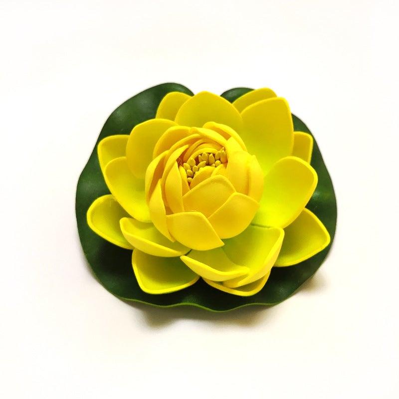 Generic 10cm Artificial Lotus Pond Decor Yellow