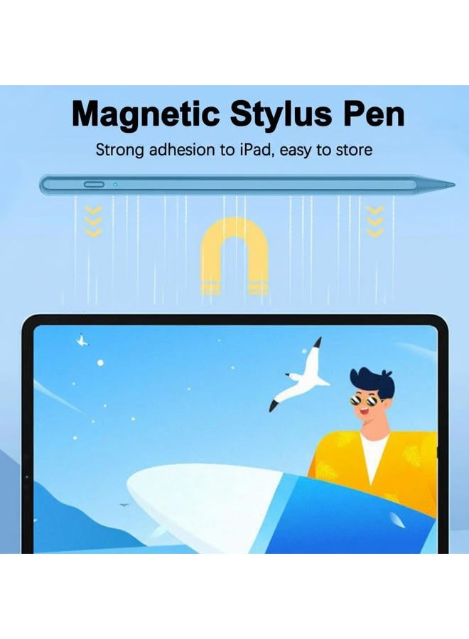 SuitMeeUp Stylus Pen for iPad 11th/10th 2025-2018,2Pack Stylus Pencil Palm Rejection,Tilt Sensitivity Apple Pen for iPad A16/11/10/9/8/7/6th,Pro 12.9"/11"/13" M5/M4,Air 3/4/5/M3/M2,Mini A17/6th/5th-Blue - Image 4