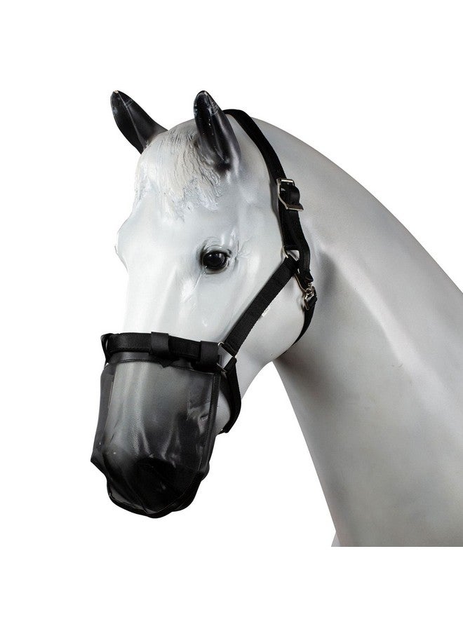 HORZE Durable Mesh Nose Cover Fly Mask | Protects Against Flies, Insects and Dust | Attaches to Bridle or Halter - Black - Horse - Image 4