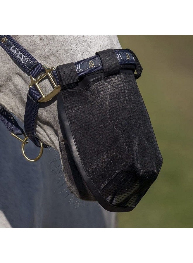 HORZE Durable Mesh Nose Cover Fly Mask | Protects Against Flies, Insects and Dust | Attaches to Bridle or Halter - Black - Horse - Image 3
