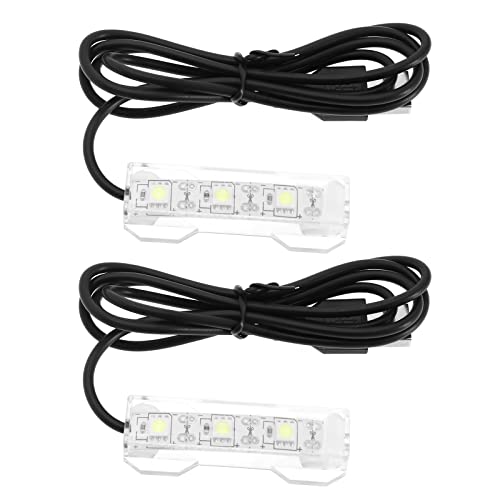 ECSiNG 2Pcs Small Aquarium Light Black Wire White Light USB Strip Water Plant Light USB Mini Desktop Fish Tank White LED Lights Aquarium Accessories - Image 1