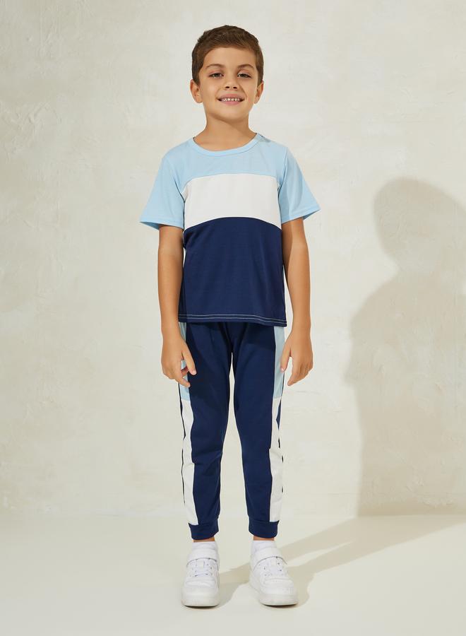 Styli Color Block T-Shirt & Jogger Set  - Image 2