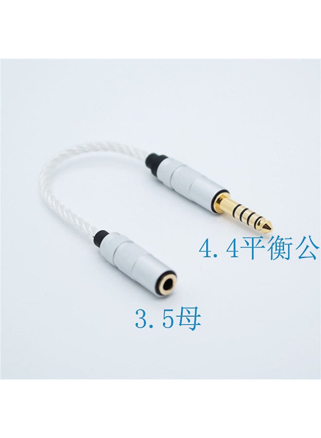 Neutral Zhongshan Zhensheng Silver-plated Wire Core Balance Adapter Cable 4.4 Revolution 3.5 Female Audio Adapter Cable Sound Quality Feels Good - Image 1