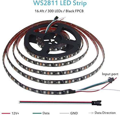 protium Dream Color Pixel Light Strip Double PCB, WS2811, 1 IC Control 3 LEDs, 12V, IP30 No Waterproof, 60 LED/m (5-Meter) - Image 2