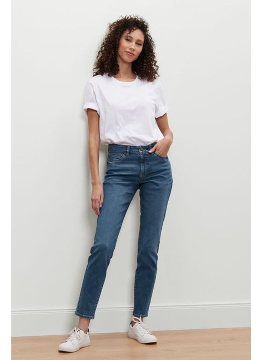 Tchibo - Women Slim Fit Washed Stretchable Denim Jean, Blue - Image 1