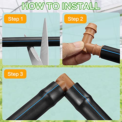 JAYEE 25 Pack Drip Irrigation Barbed Elbow Fittings (17mm) for 1/2" Drip Hose(0.600”ID) ，Sprinkler Tubing Connector for Drip System - Image 2