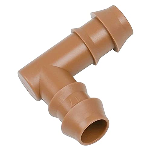 JAYEE 25 Pack Drip Irrigation Barbed Elbow Fittings (17mm) for 1/2" Drip Hose(0.600”ID) ，Sprinkler Tubing Connector for Drip System - Image 1