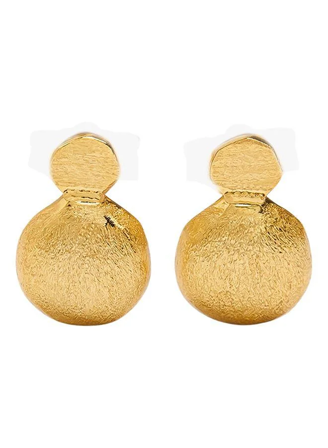 Round Earrings With 18k Gold Plated