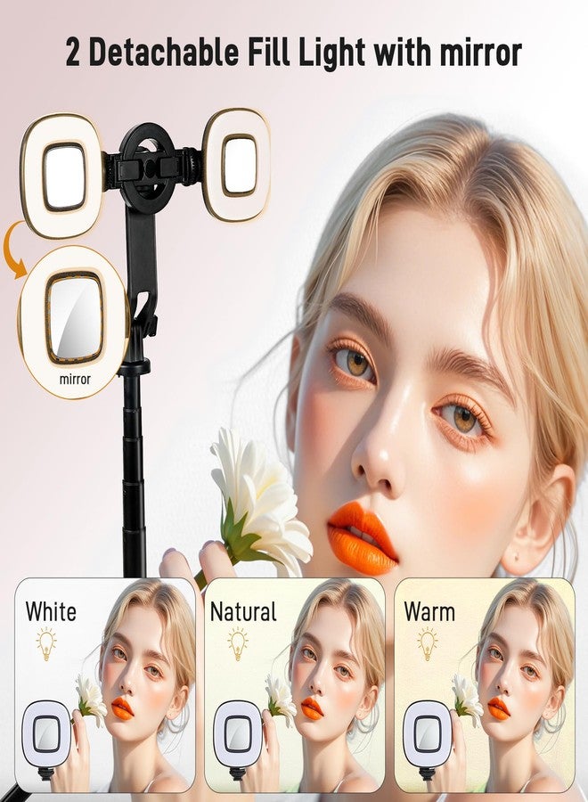 WOVTE Magnetic Selfie Stick Tripod with 2 LED Lights, 52" Tripod for iPhone with Rechargeable Remote, Portable Selfie Stick Compatible with iPhone 16/15/14/13/12 Series, Gopro and Cameras - Image 2
