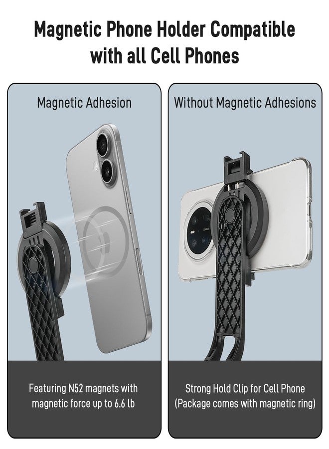 WOVTE Magnetic Selfie Stick Tripod with 2 LED Lights, 52" Tripod for iPhone with Rechargeable Remote, Portable Selfie Stick Compatible with iPhone 16/15/14/13/12 Series, Gopro and Cameras - Image 4