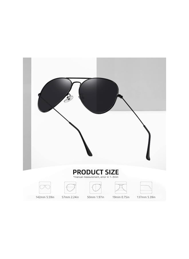 بروماس نظارات شمسية عصرية للقيادة للرجال والنساء بإطار معدني خفيف الوزن ومرآة من الزجاج المقوى باللون الأسود والأحمر - Image 2