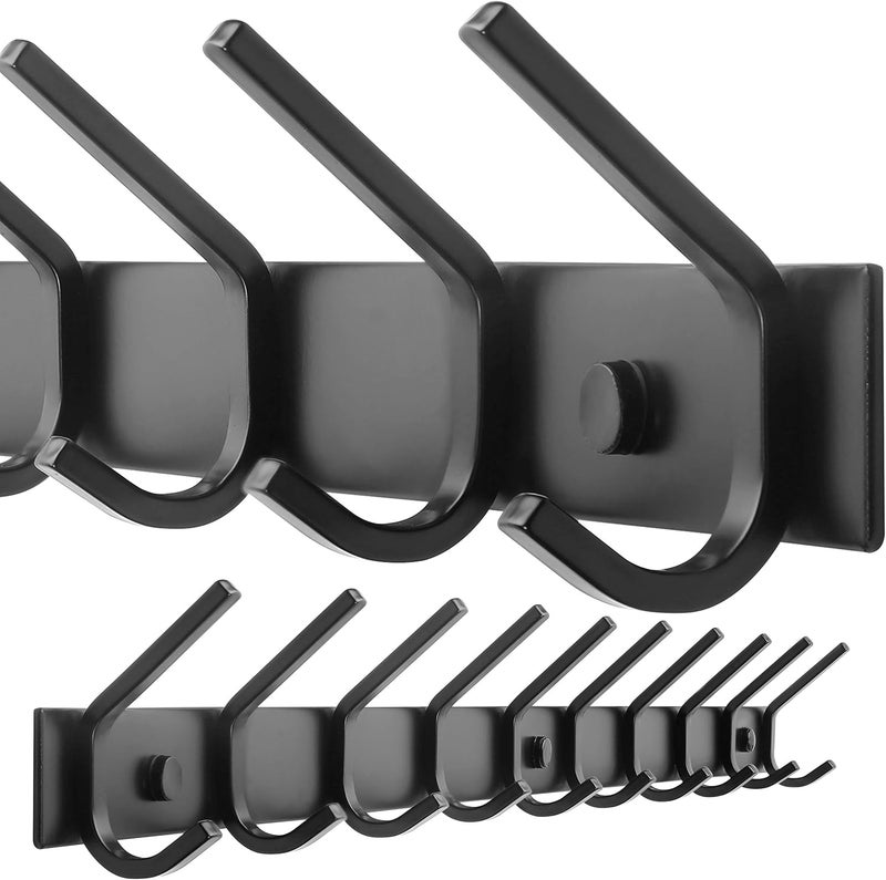 WEBI Coat Rack Wall Mounted,10 Hooks for Hanging Coats,30 Inch Hook Rack Hook Rail Coat Hanger Wall Mount for Backpack,Clothes,Jacket,Black - Image 1