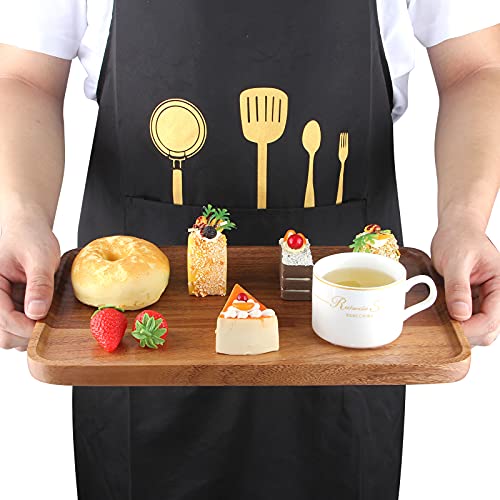 Ayiaren Large Wood Serving Trays Decor Long Charcuterie Cheese Boards Acacia Rectangle Wooden Platters for Food Dish Cookie Snack Appetizer Plates Rectangular Kitchen Dinner Platter Cake Dessert Plate Tray - Image 4