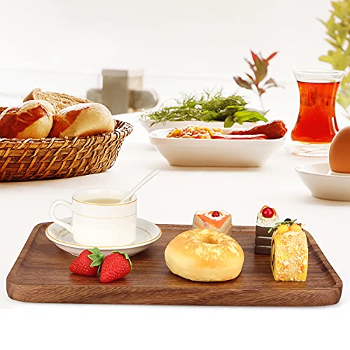 Ayiaren Large Wood Serving Trays Decor Long Charcuterie Cheese Boards Acacia Rectangle Wooden Platters for Food Dish Cookie Snack Appetizer Plates Rectangular Kitchen Dinner Platter Cake Dessert Plate Tray - Image 2