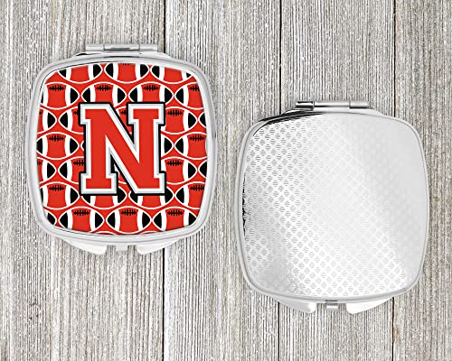 Caroline's Treasures CJ1067-NSCM Letter N Football Scarlet and Grey Compact Mirror Decorative Travel Makeup Mirror for Women Girls Gifts Pocket Makeup Mirror Folding Handheld - Image 4