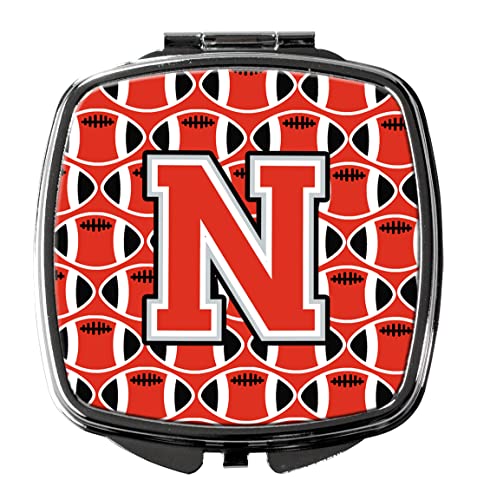 Caroline's Treasures CJ1067-NSCM Letter N Football Scarlet and Grey Compact Mirror Decorative Travel Makeup Mirror for Women Girls Gifts Pocket Makeup Mirror Folding Handheld - Image 5