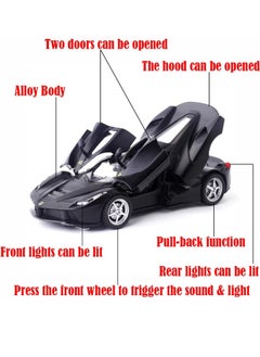 Generic 1/32 Alloy Collectible Race Car Model Toy, Diecast Zinc Alloy Pull Back Collectible Toy Car, Sound and Light Pull Back Model Car for Kids Boy Girl Gift  - Image 2
