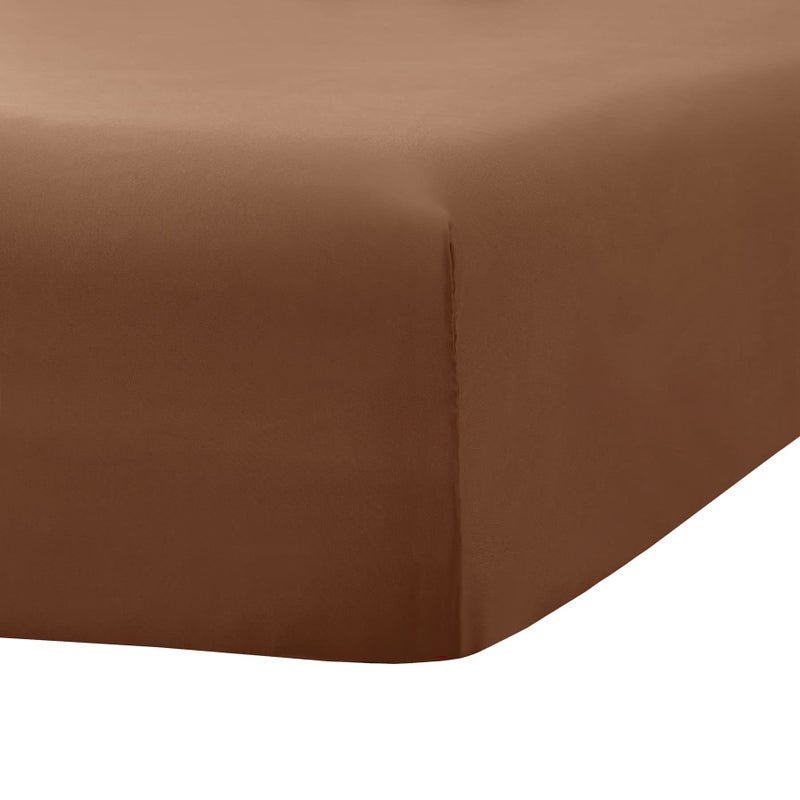 Ghooss Deep Pocket Fitted Sheet Mocha Full Fitted Sheet Only Hotel Luxury 1500 Bedding - Wrinkle  Fade and Stain Resistant-1 Pack Mocha Full - Image 3
