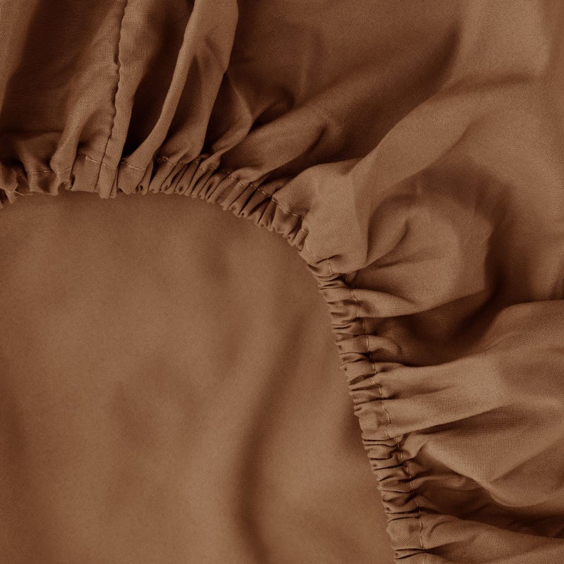 Ghooss Deep Pocket Fitted Sheet Mocha Full Fitted Sheet Only Hotel Luxury 1500 Bedding - Wrinkle  Fade and Stain Resistant-1 Pack Mocha Full - Image 4