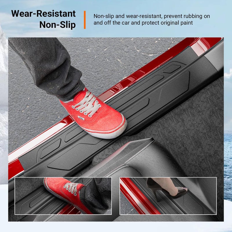 powoq 8Pcs Door Sill Protectors Compatible with 2022-2025 Toyota Tundra Door Sill Guard Threshold Protector Entry Guard Replacement for 2022-2025 Toyota Tundra Accessories - Image 4