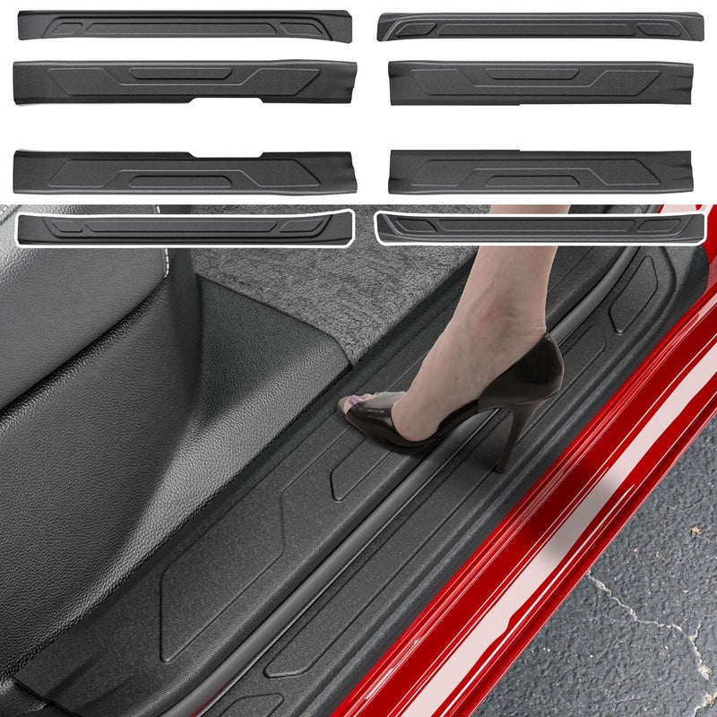 powoq 8Pcs Door Sill Protectors Compatible with 2022-2025 Toyota Tundra Door Sill Guard Threshold Protector Entry Guard Replacement for 2022-2025 Toyota Tundra Accessories - Image 1