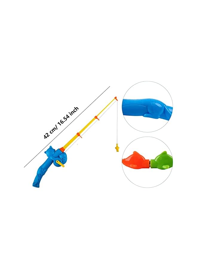 vesus 2 PCS Magnetic Fishing Toy Pole, Magnet Fishing Rods, Fishing Bath Toy Game Fishing Rod for Magnetic Fishing Games, Educational Learning Toys for Boys Girls Kids (Random Color) (BLUE) - Image 2