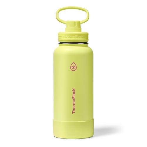 ThermoFlask 32 oz Double Wall Vacuum Insulated Stainless Steel Water Bottle with Spout Lid, Unmellow Yellow - Image 1