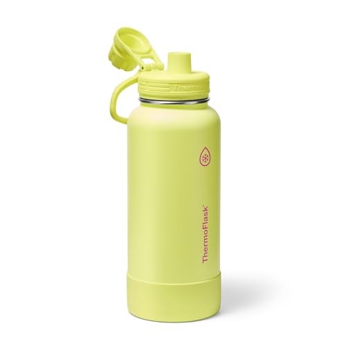 ThermoFlask 32 oz Double Wall Vacuum Insulated Stainless Steel Water Bottle with Spout Lid, Unmellow Yellow - Image 2
