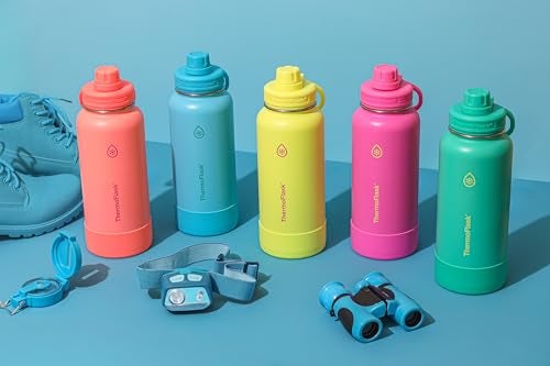 ThermoFlask 32 oz Double Wall Vacuum Insulated Stainless Steel Water Bottle with Spout Lid, Unmellow Yellow - Image 5