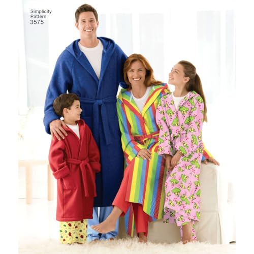 Simplicity Easy-to-Sew 3575 Bathrobe Sewing Pattern for Adults and Children, XS-L and XS-XL - Image 2