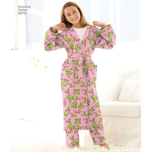 Simplicity Easy-to-Sew 3575 Bathrobe Sewing Pattern for Adults and Children, XS-L and XS-XL - Image 5