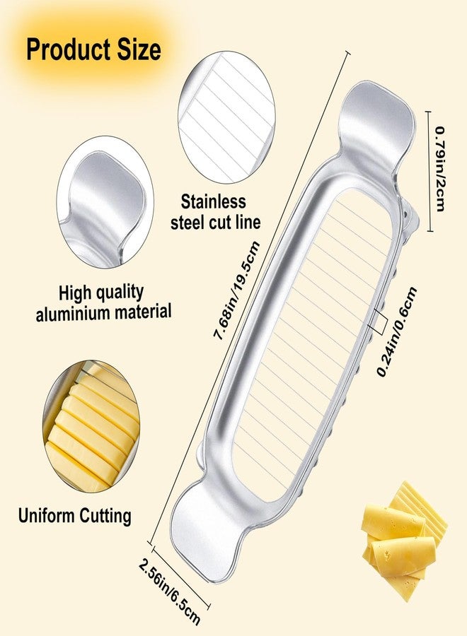 smrtcol Butter Slicer Cutter & Cheese Cutter-Multi-Use Kitchen Tool for Evenly Slicing Butter Blocks, Cheeses, Eggs & Soft Fruits-Non-Stick，Compact & Portable for Home, BBQ, Camping（2 PACK) - Image 2