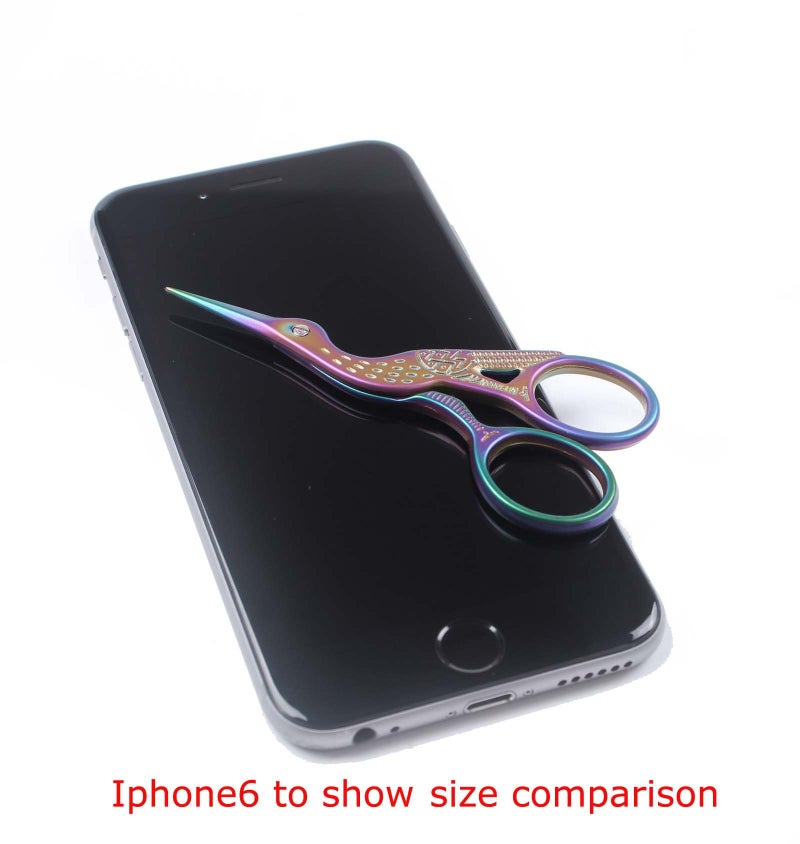 BIHRTC Stainless Steel Sharp Tip Classic Stork Scissors Crane Design Sewing DIY Tools Dressmaker Shears Scissors for Embroidery, Craft, Needle Work, Art Work & Everyday Use (3.6", Colorful) - Image 4