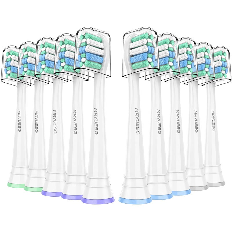 MRYUESG رؤوس فرشاة الأسنان البديلة MRYUESG متوافقة مع Philips Sonicare عبوة 10 قطع