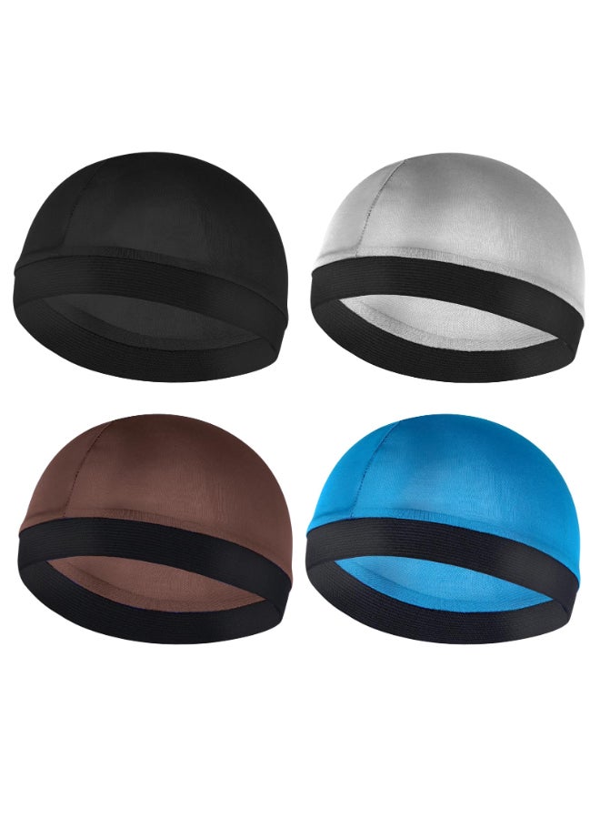 WY LIGHTING LEVEL Silky Bonnet for Men Wave Cap Satin Silk Hair Bonnet for Sleep Durags Elastic Band Wave Caps for 360 540 720 Waves Stocking Wave Sleeping Shower Caps Silk Hair Wrap for Men Women Size 2022In - Image 2