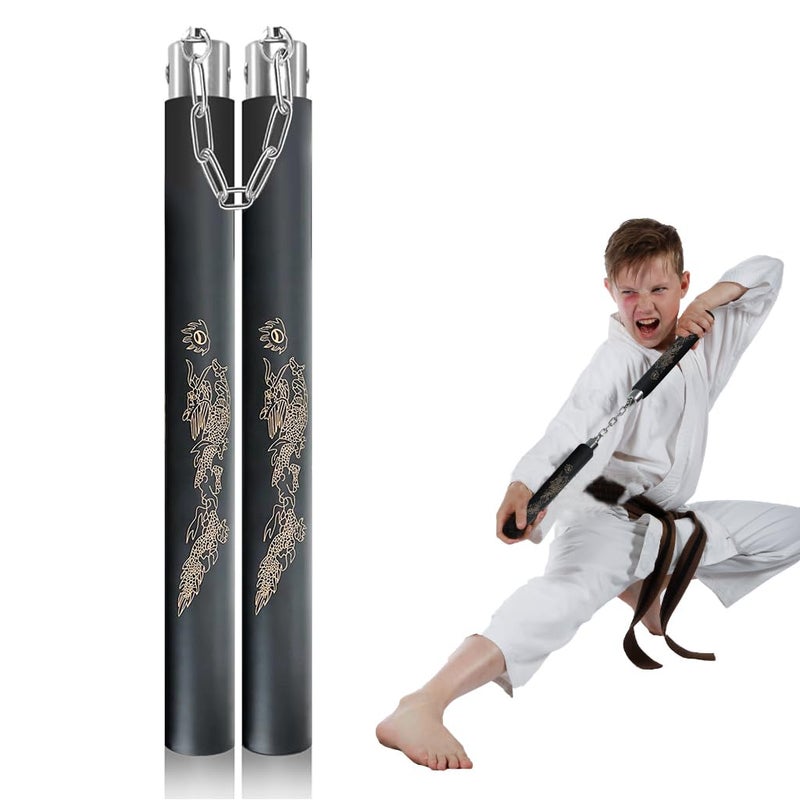Proberos ® Kids Use Nunchucks 12 Inches EVA Foam Nunchucks for Training 360 Degree Flexible Rotation Starter's Nunchucks for Martial Arts Training - Image 1