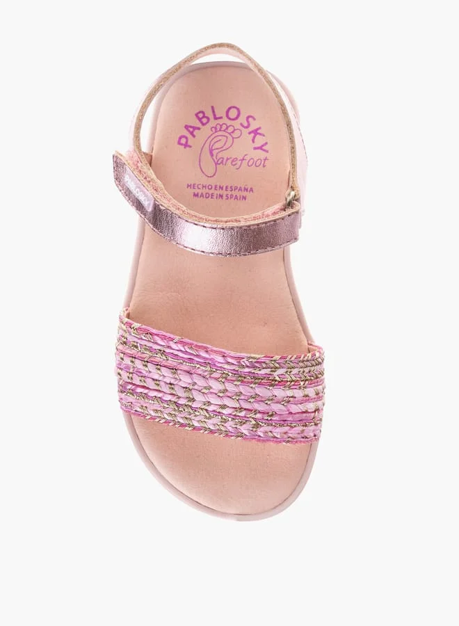 Pablosky Girls Strap Sandals With Hook And Loop Closure